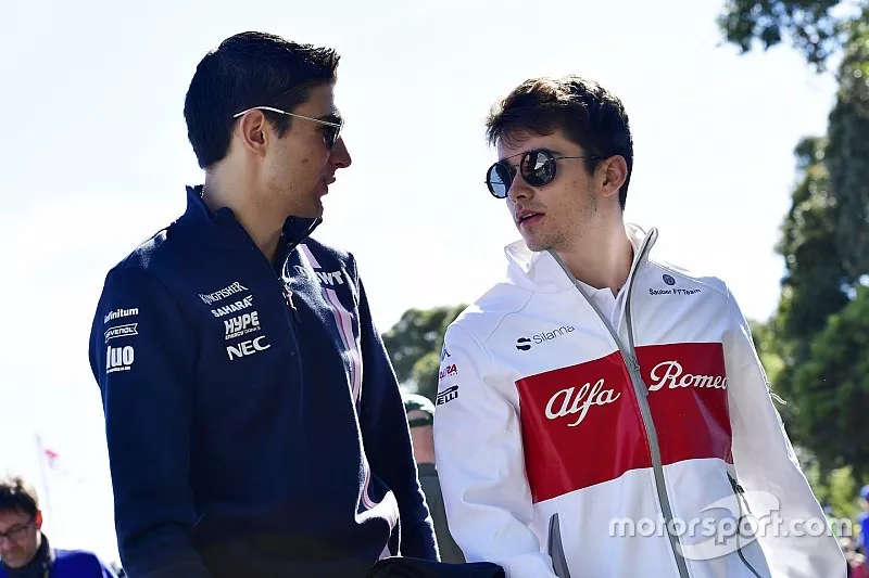 Esteban Ocon, Force India F1 and Charles Leclerc, Sauber
