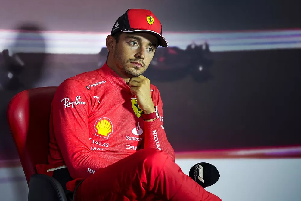 Charles Leclerc, Ferrari, 3rd position, in the Press Conference