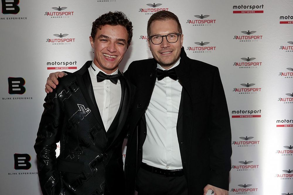 Lando Norris and Andreas Seidl, Team Principal, McLaren