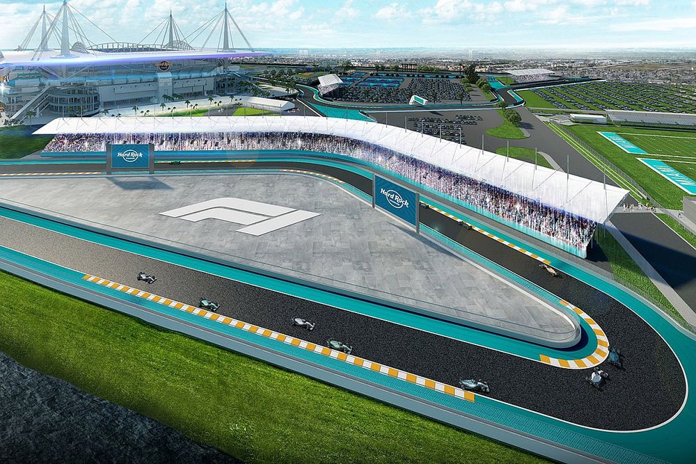 Boceto del circuito de Miami alrededor del Hard Rock Stadium