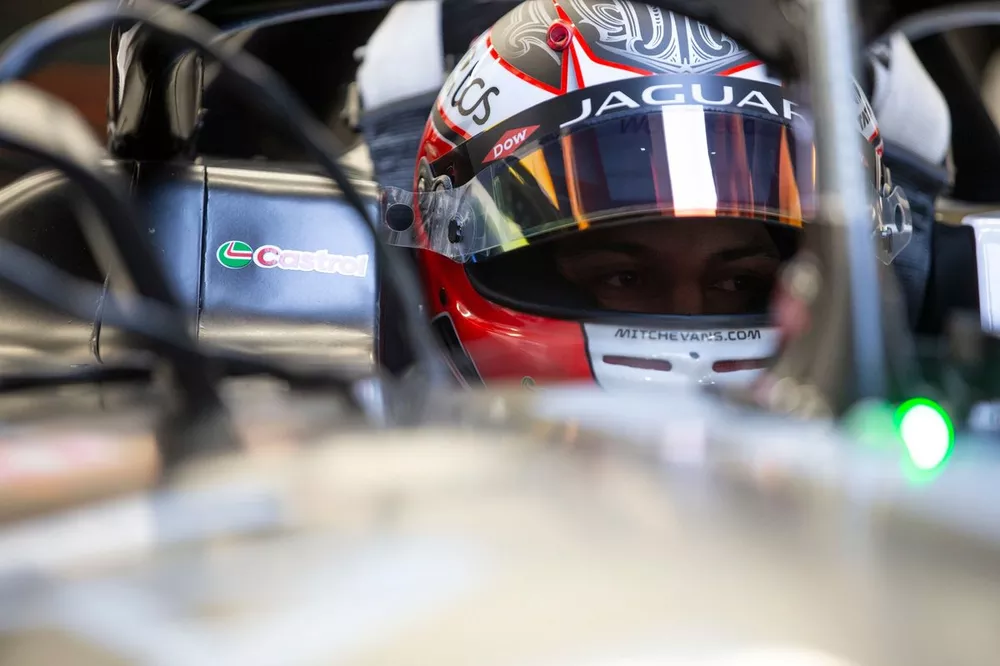 Mitch Evans, Jaguar Racing , sits in the cockpit