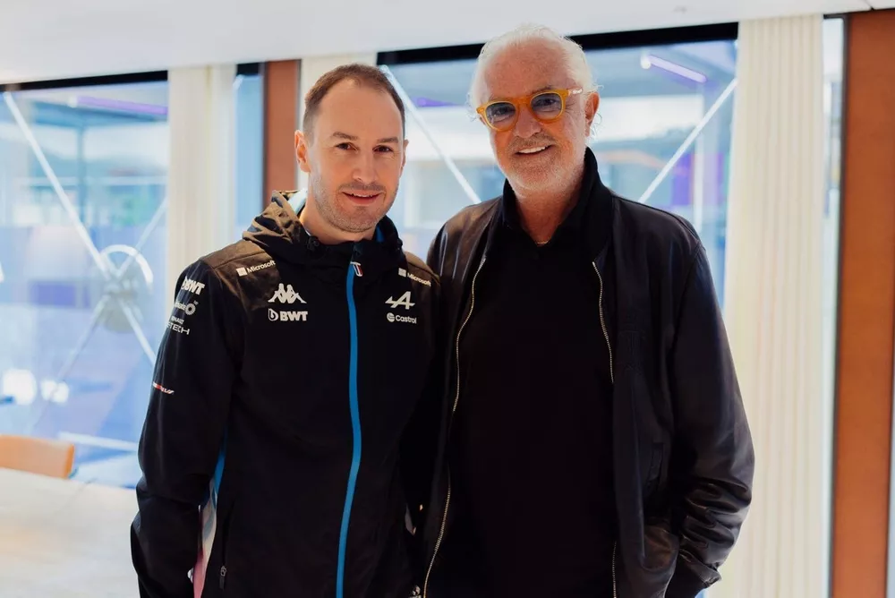 Oliver Oakes, team principal Alpine F1 Team, Flavio Briatore, conseiller Alpine F1