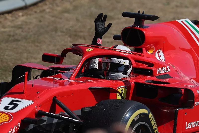 Race winner Sebastian Vettel, Ferrari SF71H
