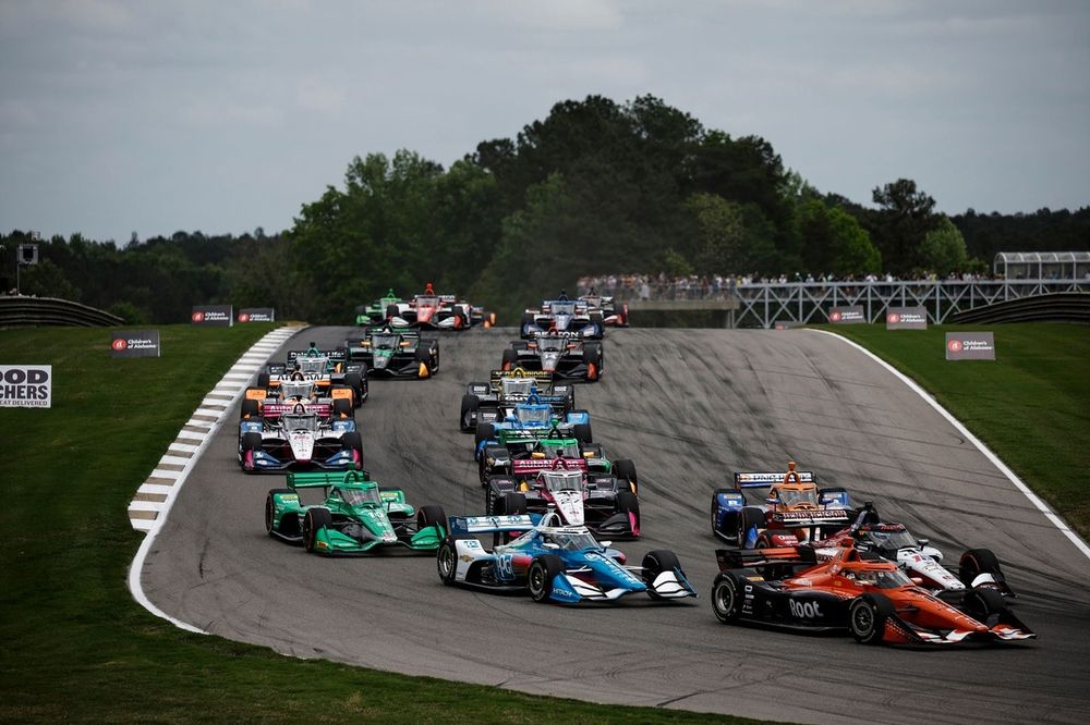 Josef Newgarden, Team Penske Chevrolet, Marcus Armstrong, Chip Ganassi Racing HondaGraham Rahal, Rahal Letterman Lanigan Racing Honda, Alex Palou, Chip Ganassi Racing Honda