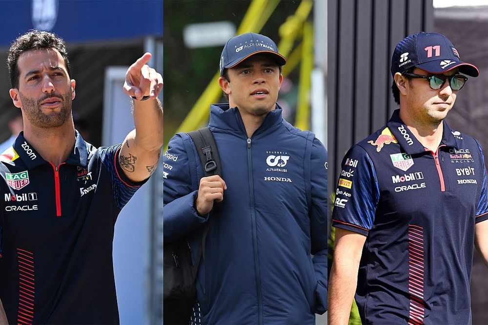 Daniel Ricciardo, Nyck De Vries, Sergio Pérez