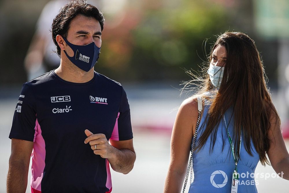 Sergio Pérez, Racing Point  con su esposa Carola Martínez