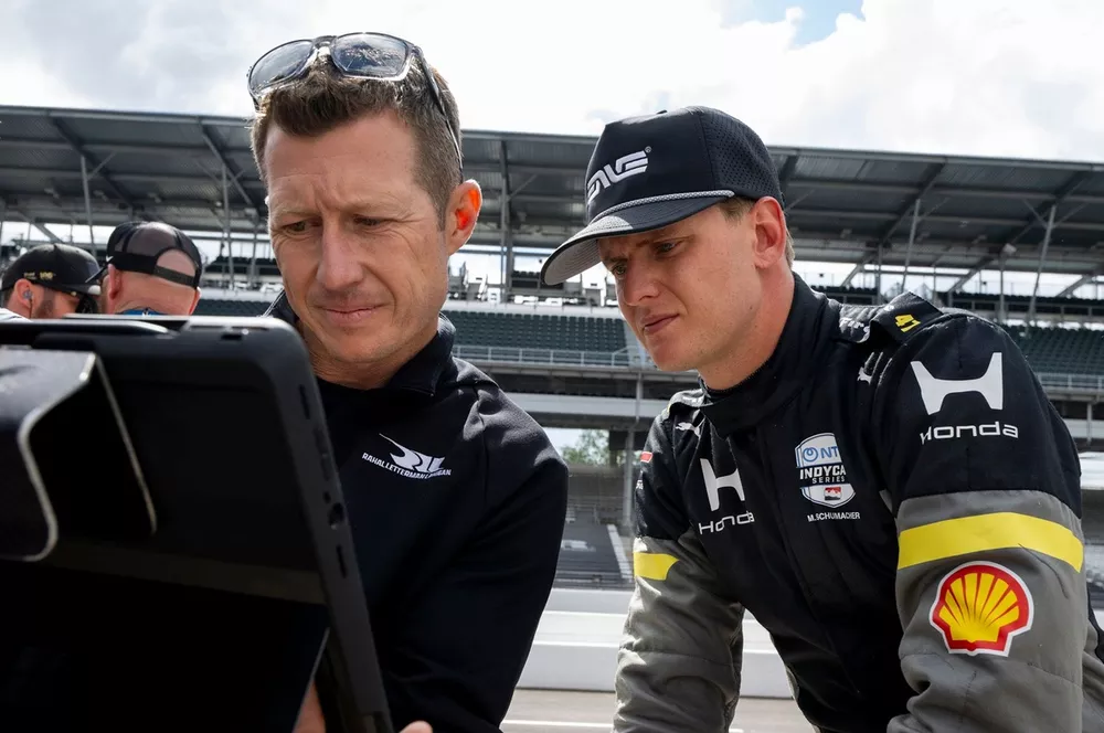 Ryan Briscoe con Mick Schumacher, Rahal Letterman Lanigan Racing Honda