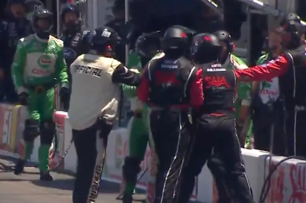 A pit road scuffle