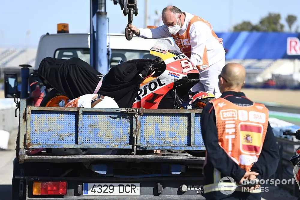 Marc Marquez, Repsol Honda Team, bike after crash