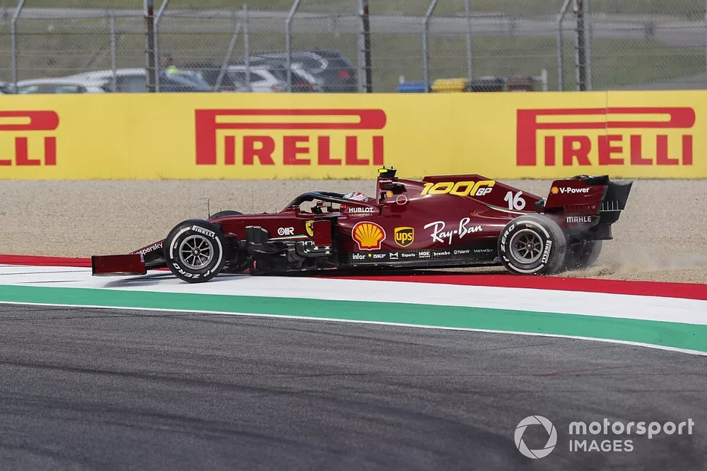 Charles Leclerc, Ferrari SF1000, recovers from the gravel