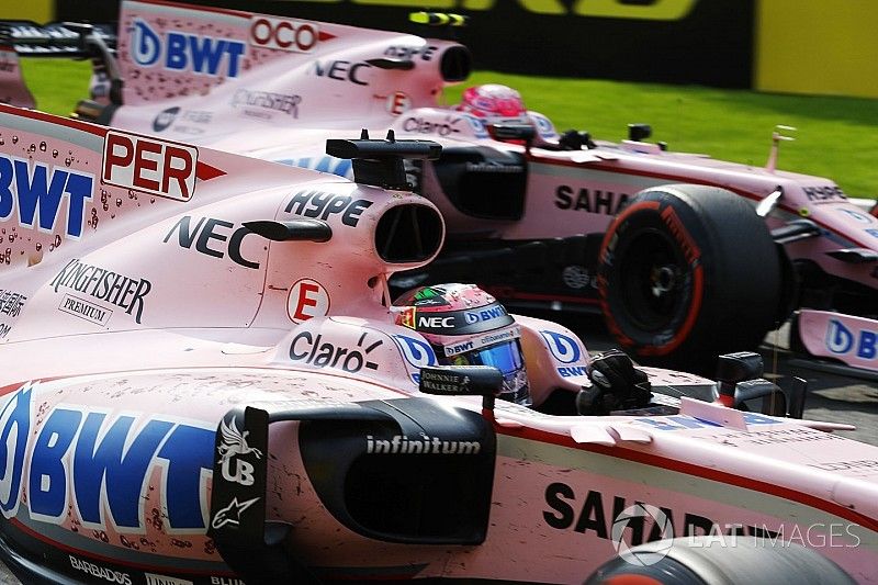 Sergio Pérez, Force India VJM10 y Esteban Ocon, Force India VJM10