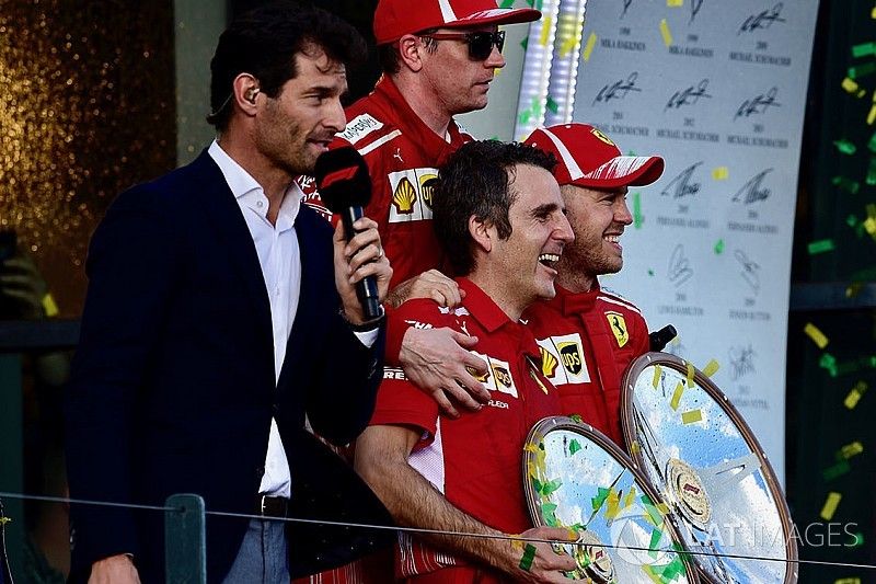 Sebastian Vettel, Ferrari and Kimi Raikkonen, Ferrari, Mark Webber