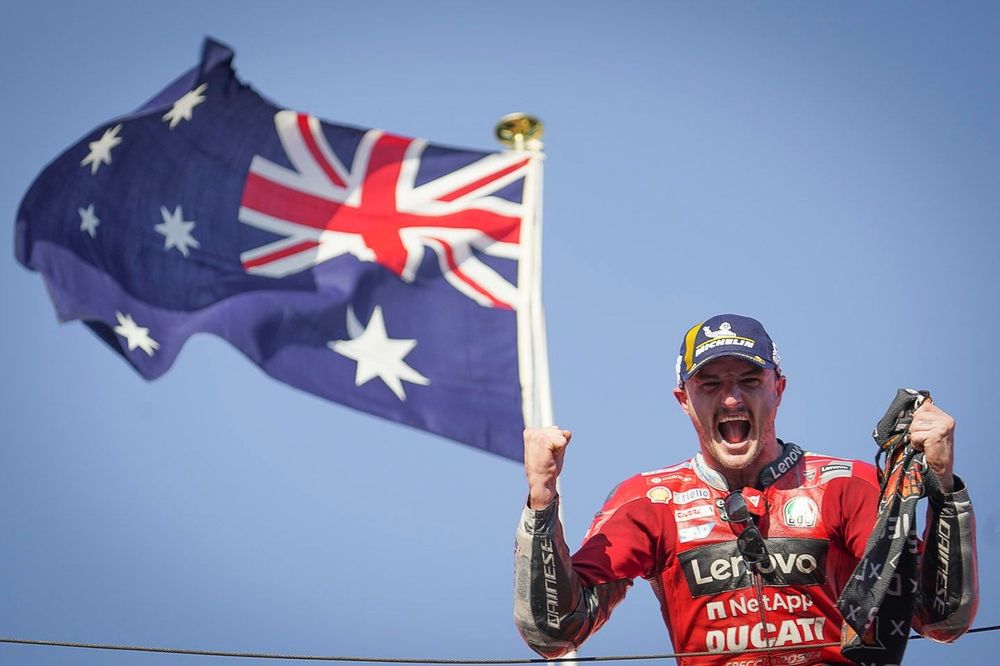Podio: Ganador de la carrera Jack Miller, equipo Ducati