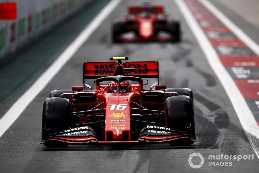 Charles Leclerc, Ferrari SF90 and Sebastian Vettel, Ferrari SF90 
