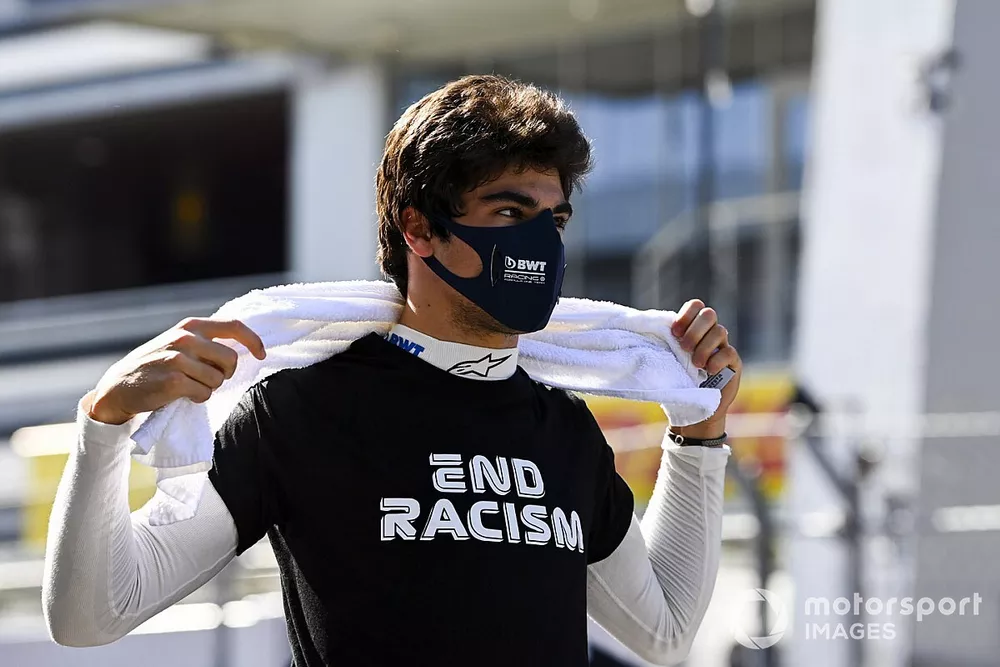 Lance Stroll, Racing Point, on the grid