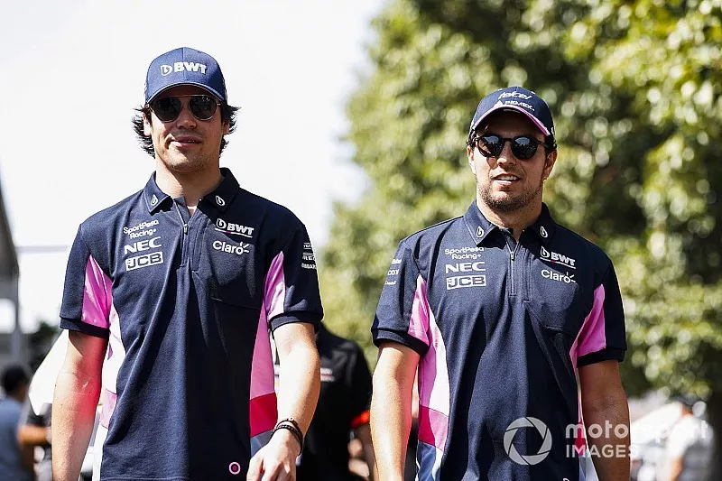Lance Stroll, Racing Point, y Sergio P&eacute;rez, Racing Point