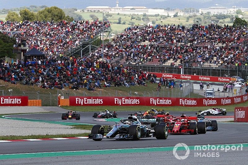 Lewis Hamilton, Mercedes AMG F1 W09, y Sebastian Vettel, Ferrari SF71H