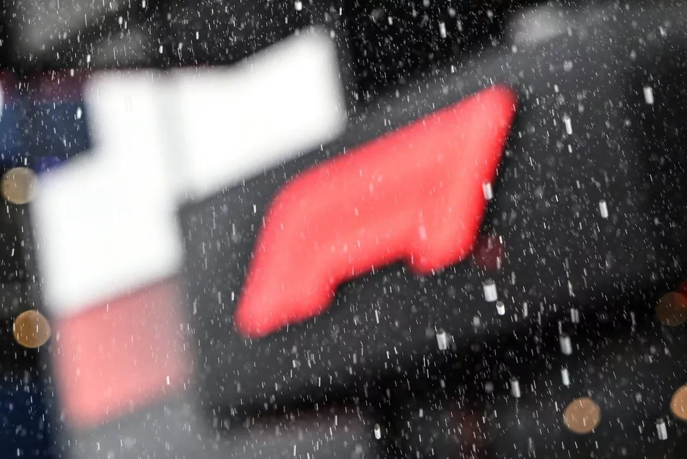 Rain falls in the Paddock