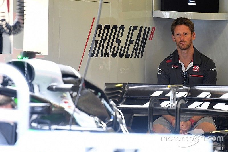 Romain Grosjean, Haas F1 en el garaje