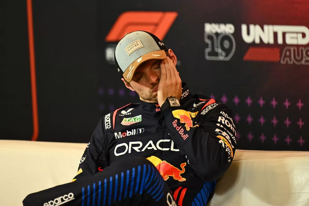 Max Verstappen, Red Bull Racing, lors de la conf&eacute;rence de presse post-qualification