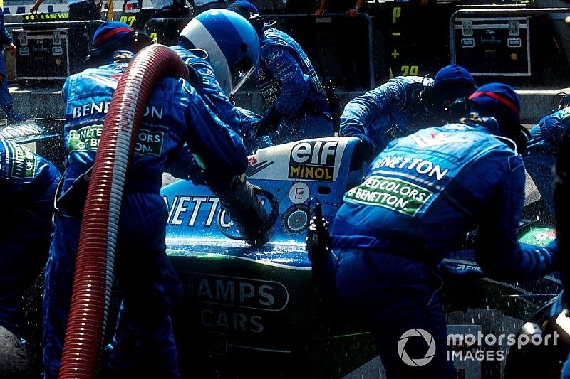 Pit stop de Jos Verstappen, Benetton B194 Ford
