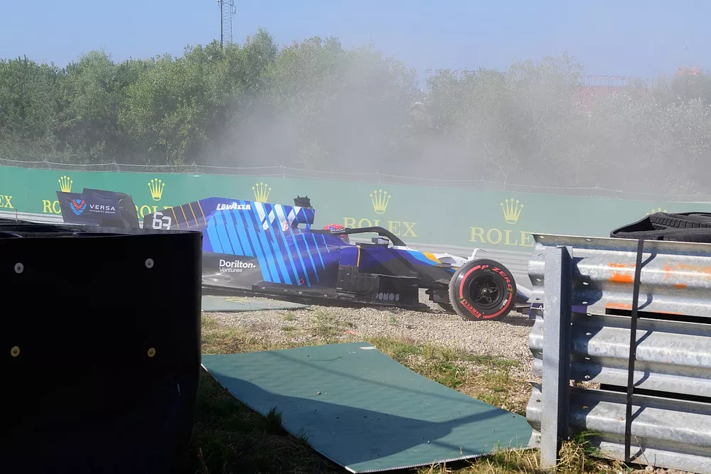 George Russell, Williams FW43B crash