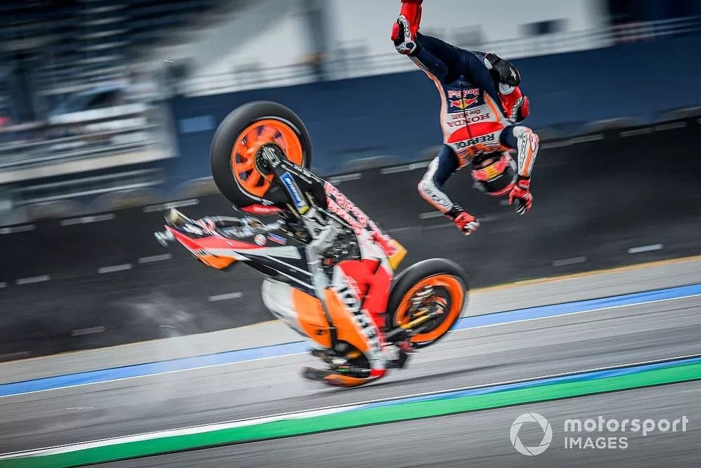 Marc Marquez, Repsol Honda Team, crashes