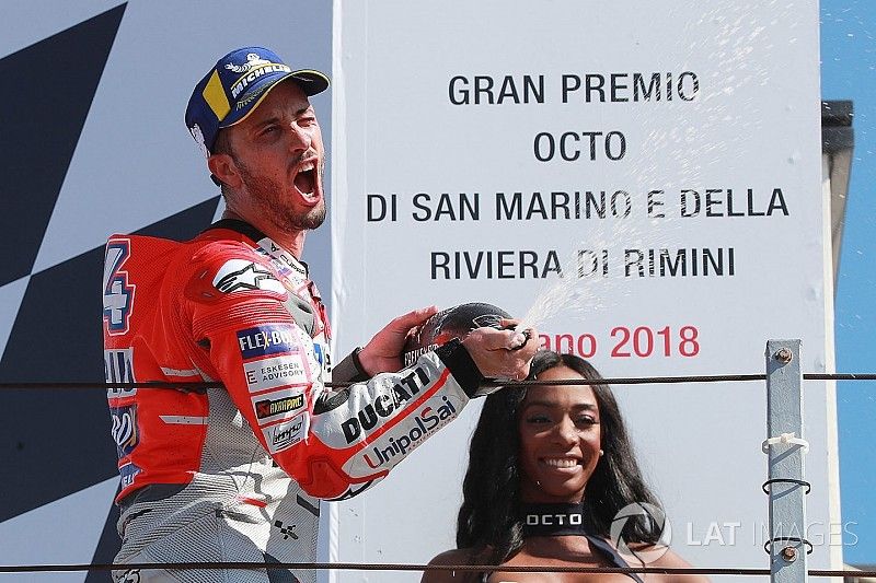 Podium: race winner Andrea Dovizioso, Ducati Team