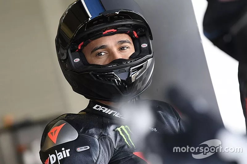 Lewis Hamilton is testing the Yamaha Superbike
