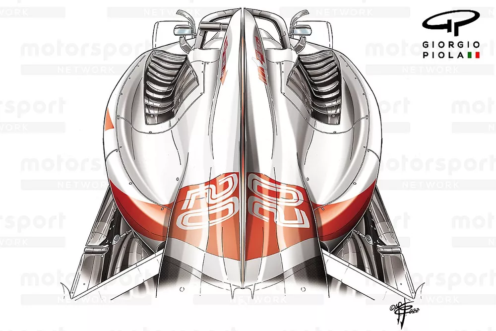 Les nouveaux pontons de la Haas VF-22 au Grand Prix de Hongrie