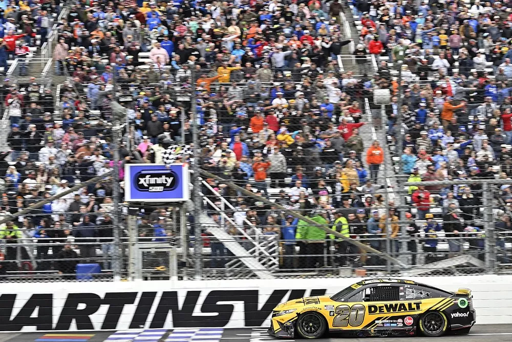 Race winner Christopher Bell, Joe Gibbs Racing, DeWalt Toyota Camry