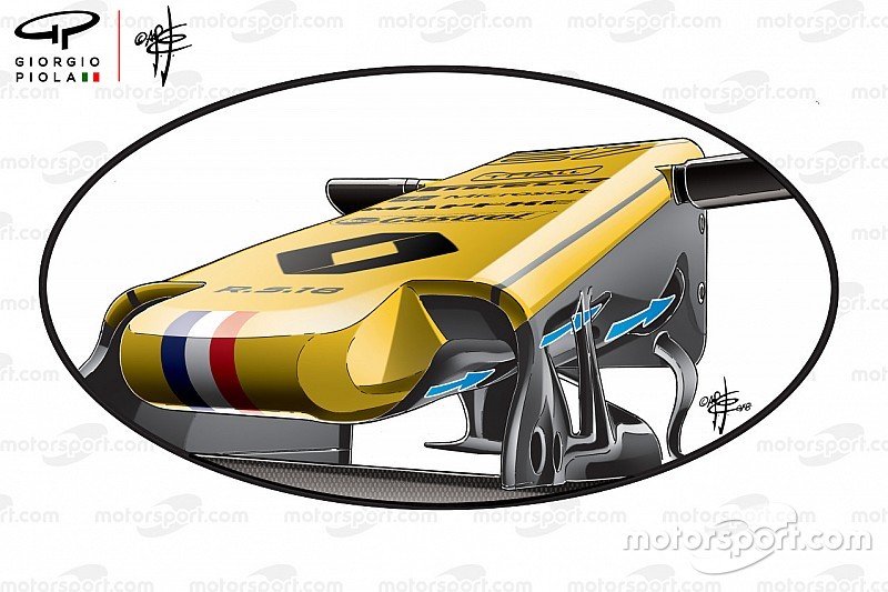 Analisi Renault: ci sono tre prese che alimentano l'S-duct della R.S.18