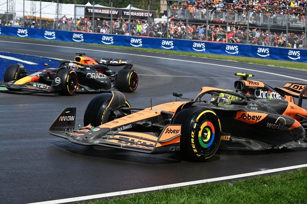 Lando Norris, McLaren MCL38, Max Verstappen, Red Bull Racing RB20