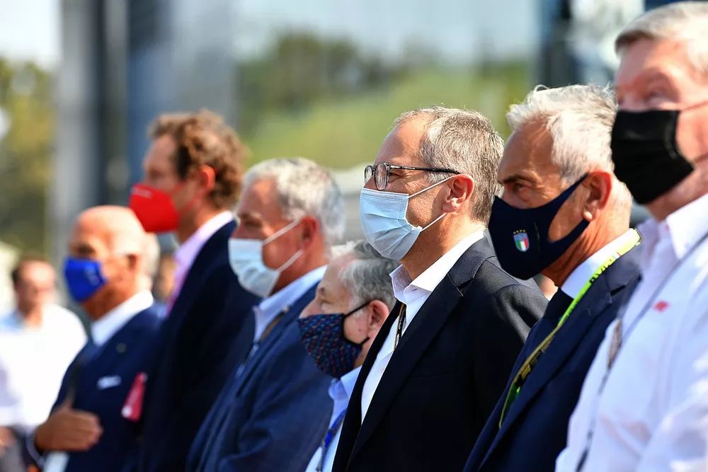 Stefano Domenicali, CEO, Formula 1, on the grid