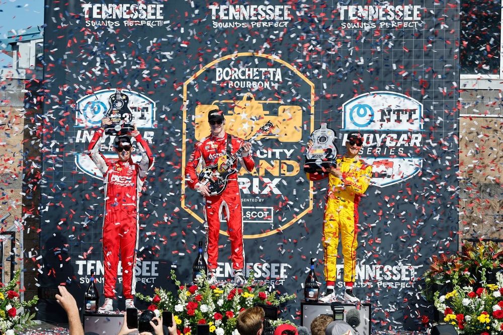 Scott McLaughlin, Team Penske, Josef Newgarden, Team Penske, Alex Palou, Chip Ganassi Racing