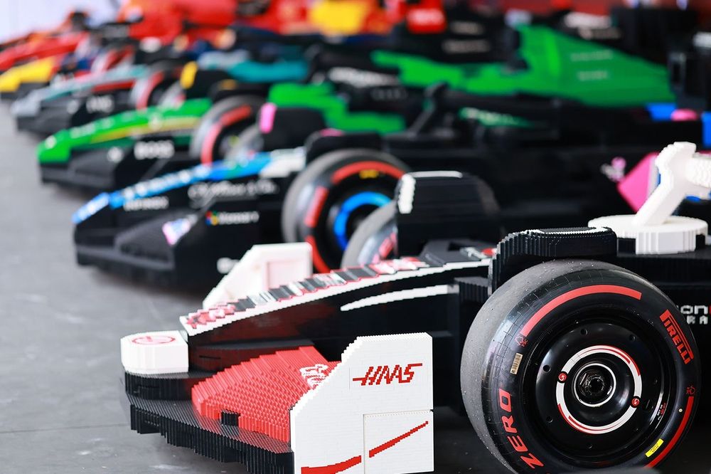 Full-size Lego F1 cars