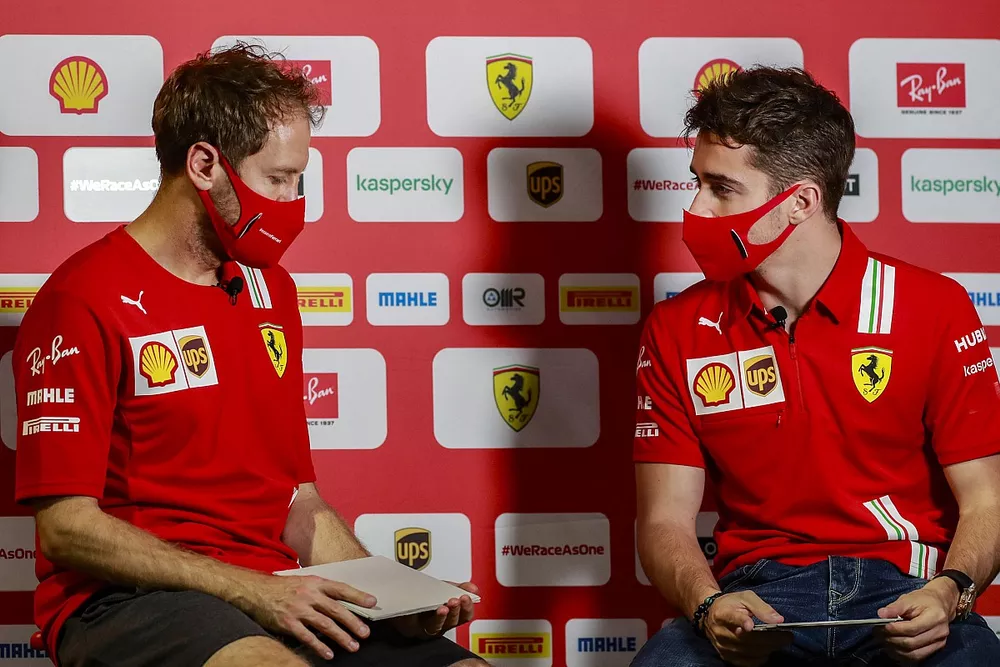Sebastian Vettel, Ferrari, and Charles Leclerc, Ferrari 