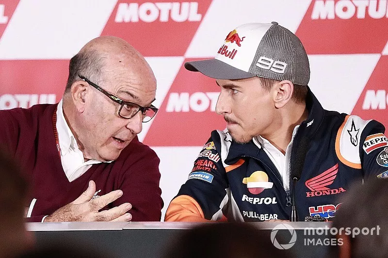 Carmelo Ezpeleta, CEO Dorna Sports, Jorge Lorenzo, Repsol Honda Team