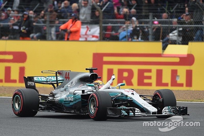 Pole sitter Lewis Hamilton, Mercedes-Benz F1 W08  celebrates