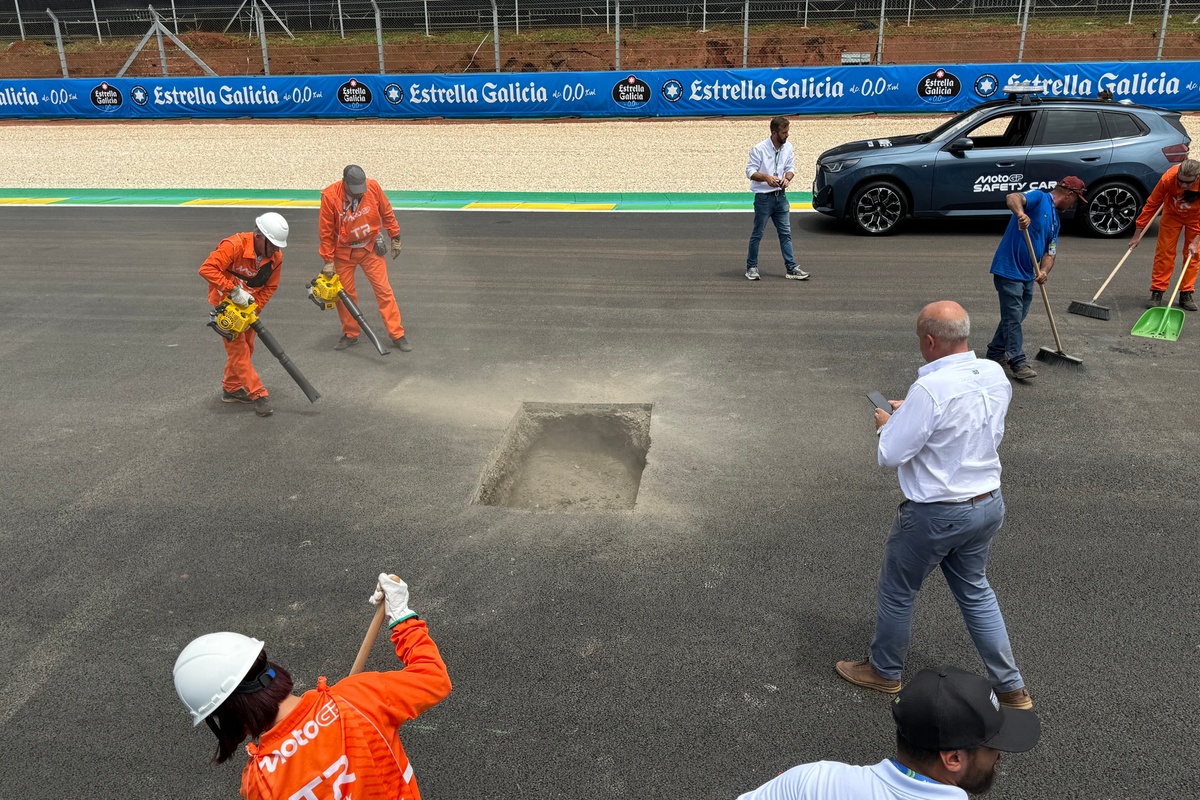 Huge hole on main straight poses new problem for MotoGP's Brazilian GP - Motorsport.com