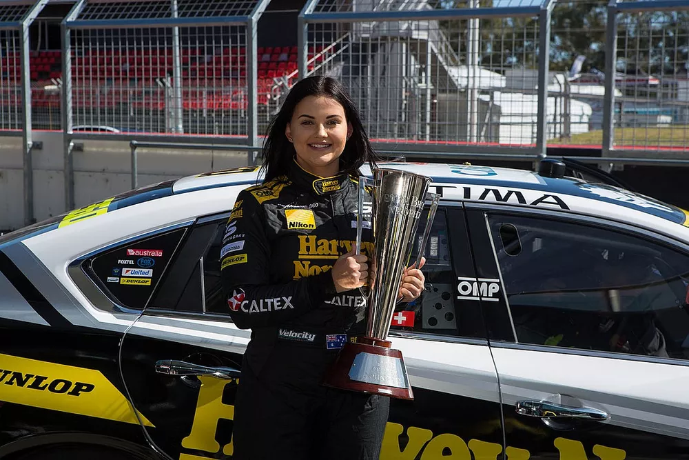 Renee Gracie, Harvey Norman Supergirls Nissan with the Peter Brock Trophy