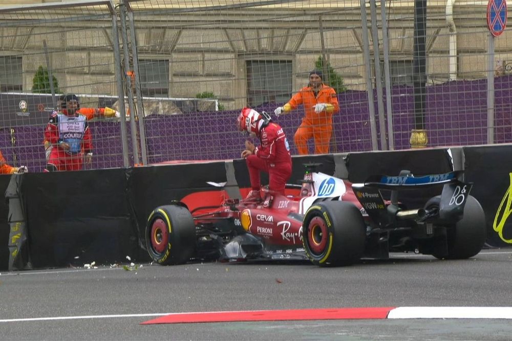 Accidente del Leclerc en Bakú