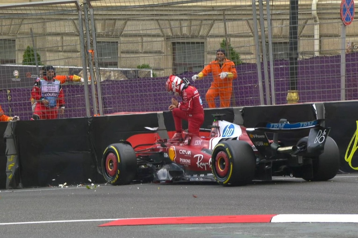 F1: Leclerc culpa escolha de pneu por acidente na classificação em Baku