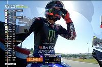 C&oacute;mo rompi&oacute; su casco Quartararo y c&oacute;mo sali&oacute; a pista en solo 7 segundos
