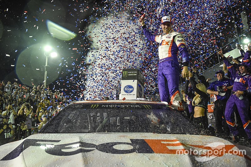 Daytona 500: Denny Hamlin wins as JGR goes 1-2-3