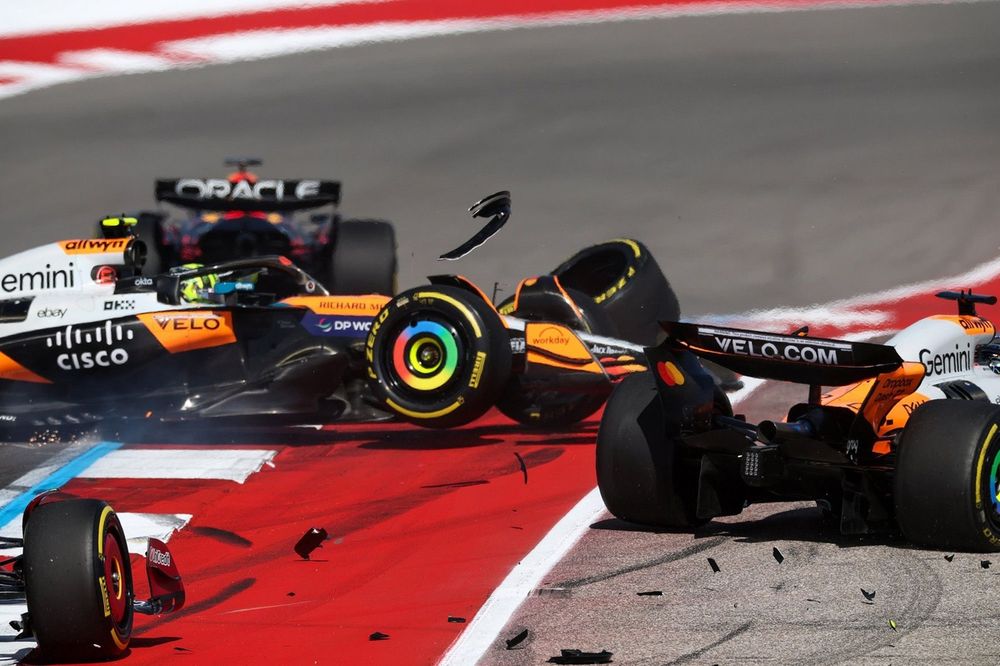 ¡Caos en Austin! Pilotos de McLaren chocan al inicio del Sprint del GP de EE.UU.