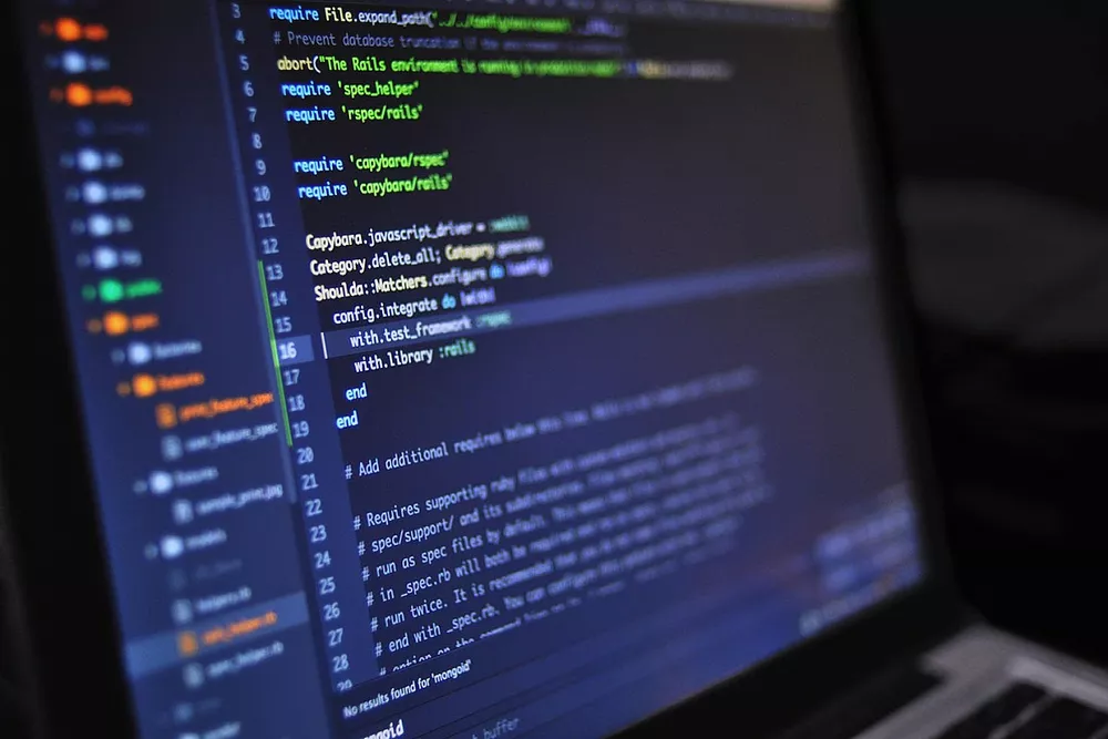 Screen with code