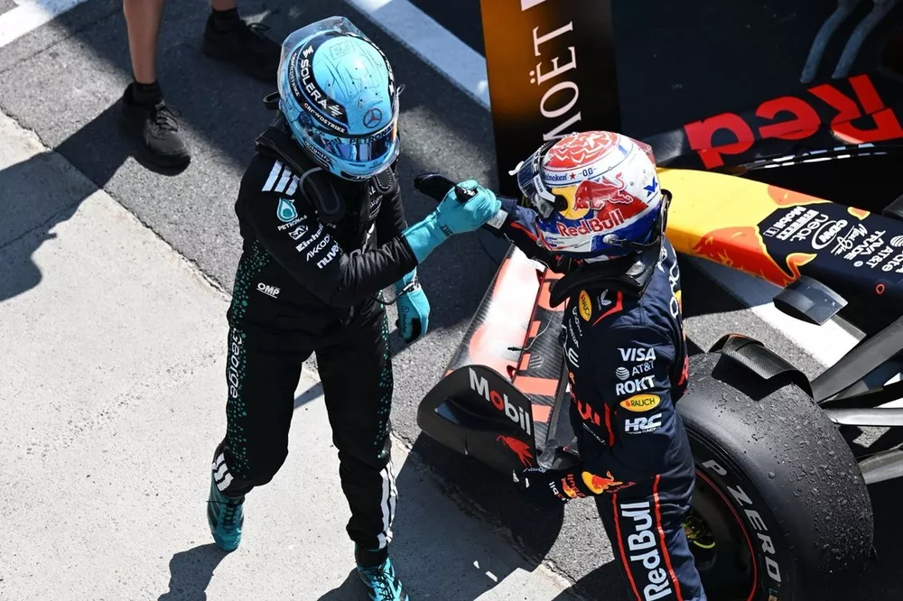 Max Verstappen, Red Bull Racing, George Russell, Mercedes