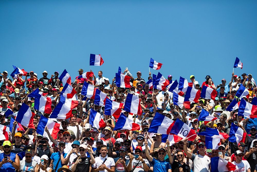 Fans in a grandstand