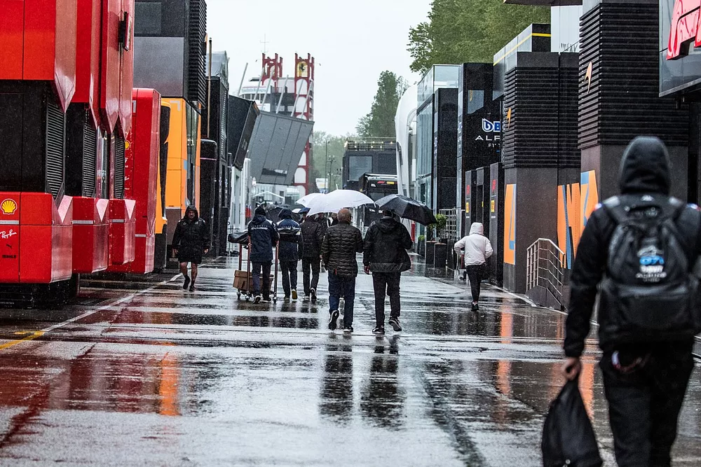 Rainy morning at the paddock
